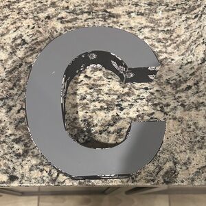 Buttercream Gray Floral Letter C